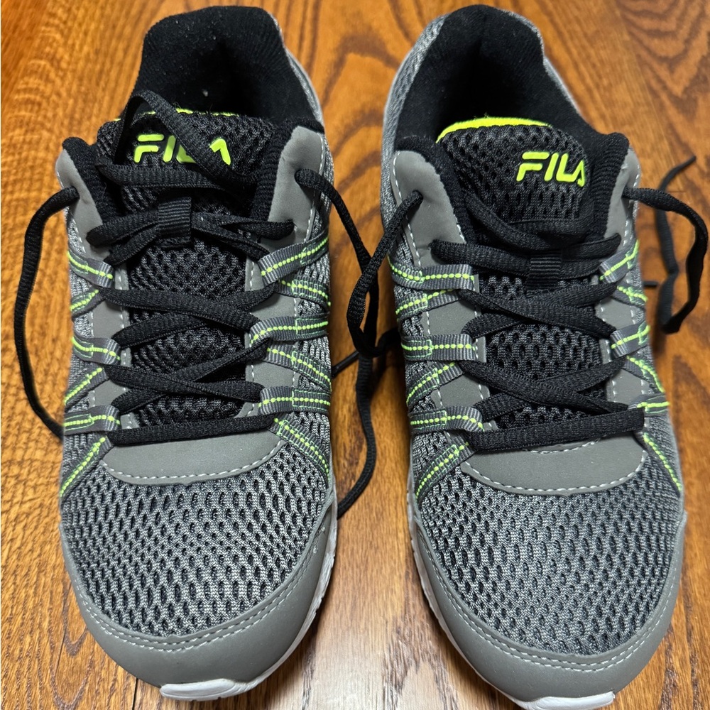 Fila Gray and Black Sneakers with Neon Accents